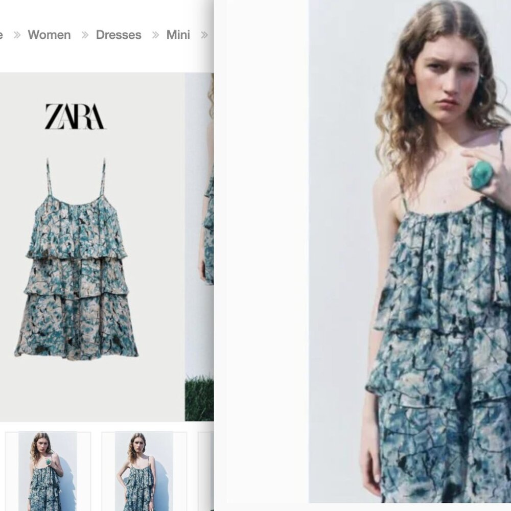 Zara Blue Ruffle Dress